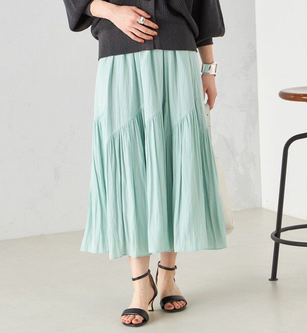 SHIPS for women「〈手洗い可能〉割繊 バイアス 切替 フレア スカート 24SS ◇」|スカート|