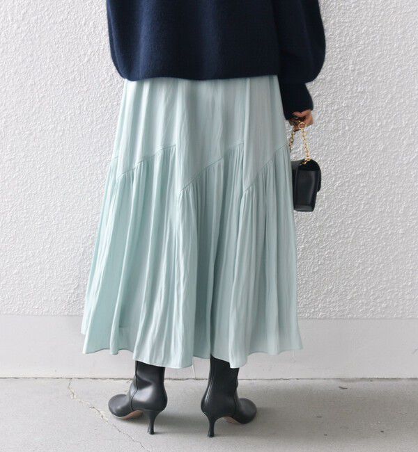 SHIPS for women「〈手洗い可能〉割繊 バイアス 切替 フレア スカート 24SS ◇」|スカート|