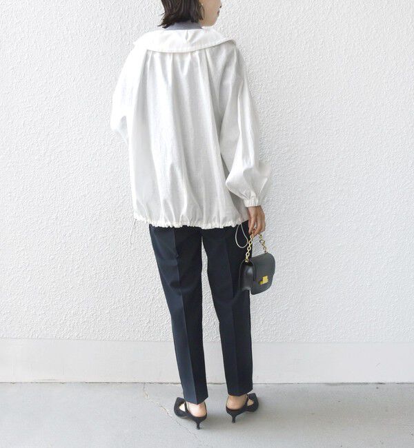 SHIPS for women「* 〈手洗い可能〉リネン レーヨン コーティング スタンド カラー ジップ ブルゾン 24SS ◇」|ブルゾン・スタジャン|