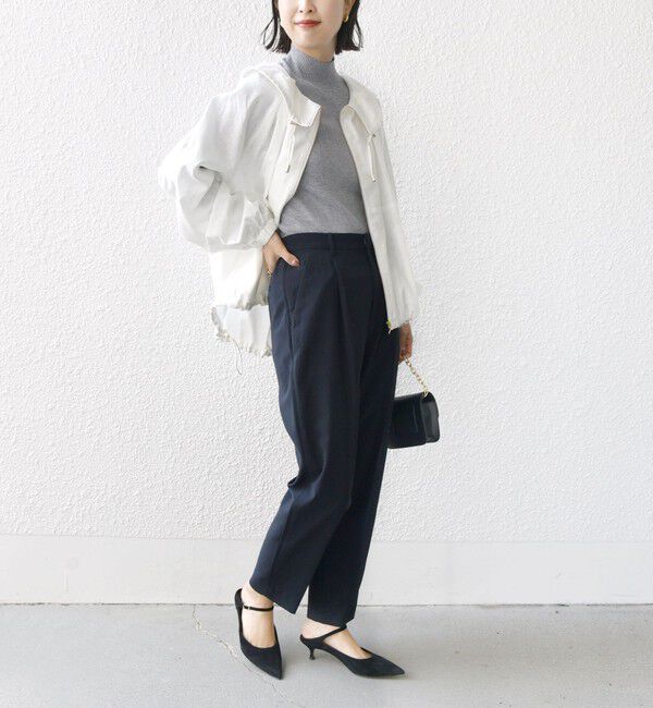 SHIPS for women「* 〈手洗い可能〉リネン レーヨン コーティング スタンド カラー ジップ ブルゾン 24SS ◇」|ブルゾン・スタジャン|