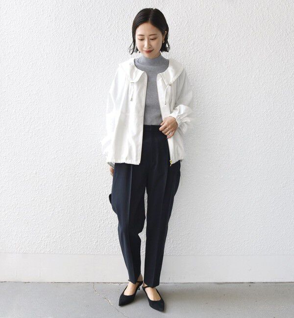 SHIPS for women「* 〈手洗い可能〉リネン レーヨン コーティング スタンド カラー ジップ ブルゾン 24SS ◇」|ブルゾン・スタジャン|