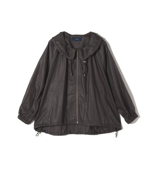 SHIPS for women「* 〈手洗い可能〉リネン レーヨン コーティング スタンド カラー ジップ ブルゾン 24SS ◇」|ブルゾン・スタジャン|