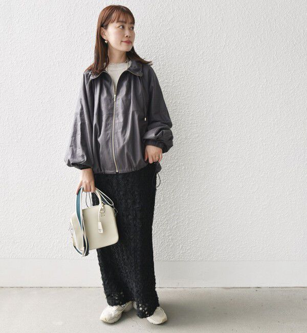 SHIPS for women「* 〈手洗い可能〉リネン レーヨン コーティング スタンド カラー ジップ ブルゾン 24SS ◇」|ブルゾン・スタジャン|