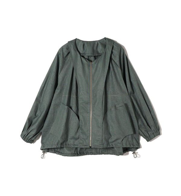 SHIPS for women「* 〈手洗い可能〉リネン レーヨン コーティング スタンド カラー ジップ ブルゾン 24SS ◇」|ブルゾン・スタジャン|