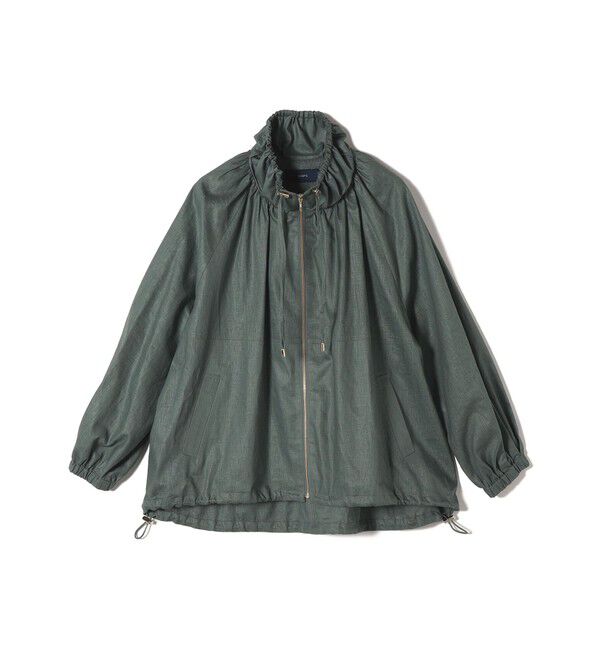 SHIPS for women「* 〈手洗い可能〉リネン レーヨン コーティング スタンド カラー ジップ ブルゾン 24SS ◇」|ブルゾン・スタジャン|
