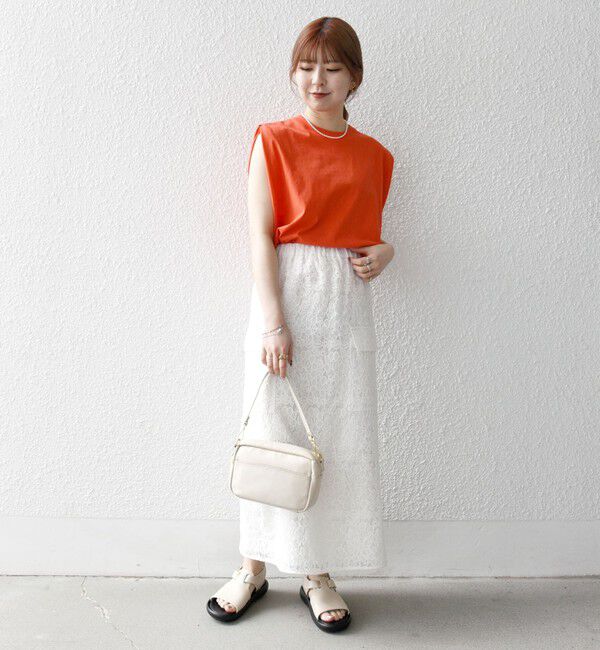 SHIPS any「SHIPS any:〈抗菌防臭/洗濯機可能〉USAコットン ラウンドヘム ノースリーブ TEE」|Tシャツ・カットソー|