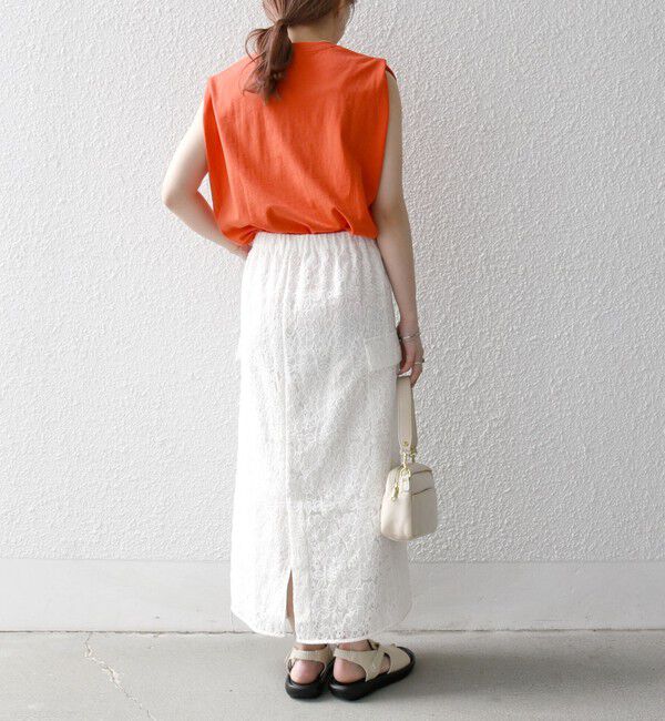 SHIPS any「SHIPS any:〈抗菌防臭/洗濯機可能〉USAコットン ラウンドヘム ノースリーブ TEE」|Tシャツ・カットソー|