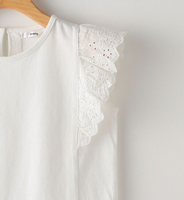 SHIPS KIDS「SHIPS KIDS:100～130cm / レース フリル 半袖 TEE」|Tシャツ・カットソー|