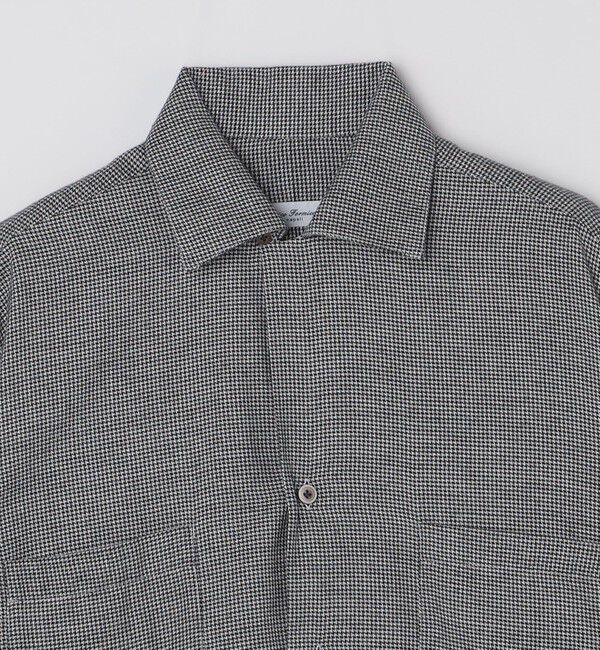 SHIPS「Errico Formicola: コットンテンセル ハウンドトゥース オープンカラー シャツ」|シャツ・ブラウス|
