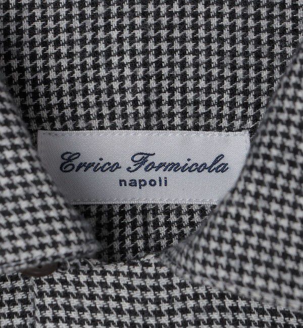 SHIPS「Errico Formicola: コットンテンセル ハウンドトゥース オープンカラー シャツ」|シャツ・ブラウス|
