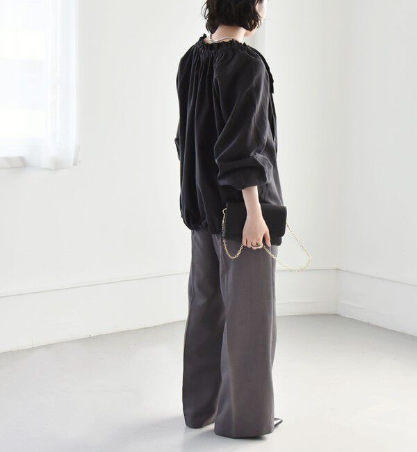 quaranciel「quaranciel:〈洗濯機可能〉ウーステッド イージー ワイドパンツ（セットアップ対応）」|スラックス|