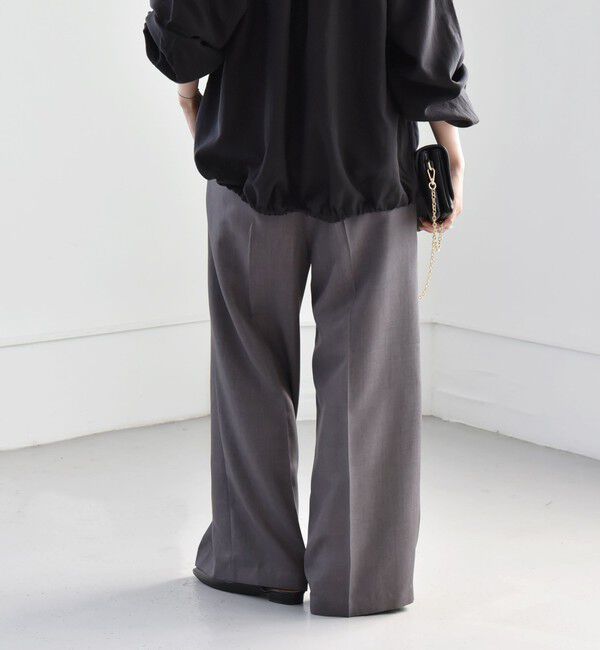 quaranciel「quaranciel:〈洗濯機可能〉ウーステッド イージー ワイドパンツ（セットアップ対応）」|スラックス|