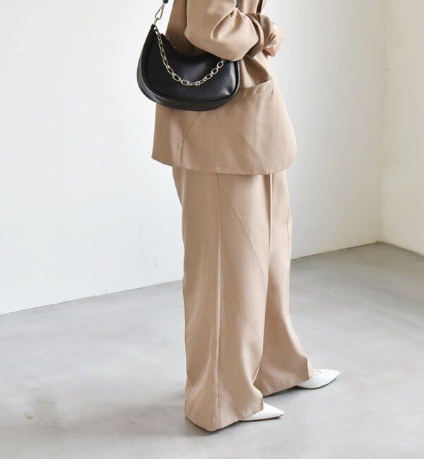 quaranciel「quaranciel:〈洗濯機可能〉ウーステッド イージー ワイドパンツ（セットアップ対応）」|スラックス|