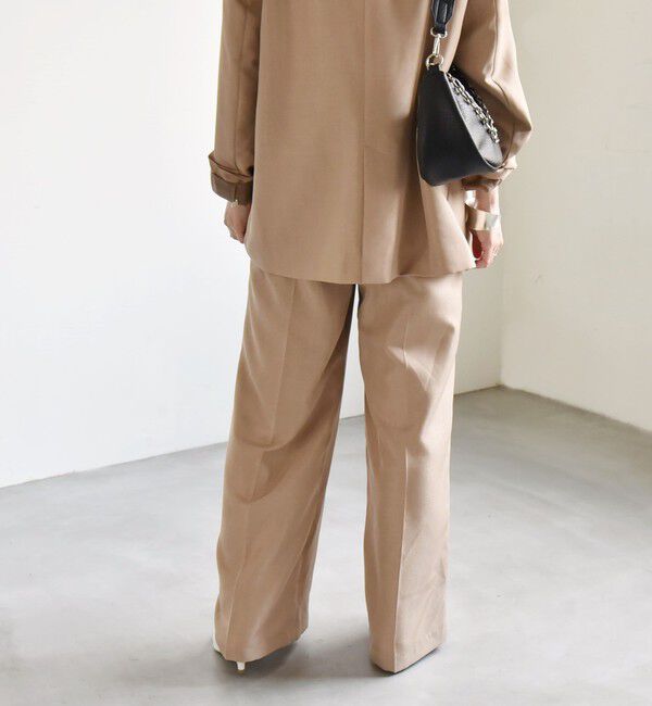 quaranciel「quaranciel:〈洗濯機可能〉ウーステッド イージー ワイドパンツ（セットアップ対応）」|スラックス|