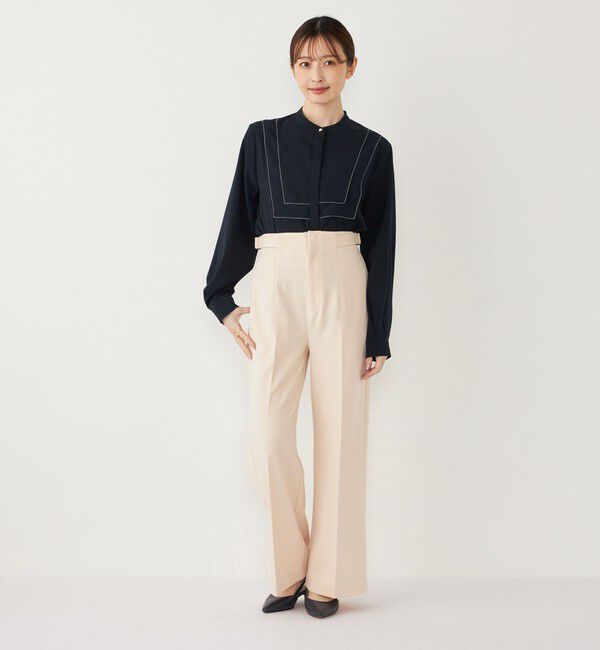 SHIPS Colors 「SHIPS Colors:〈手洗い可能/セットアップ対応可〉ストレッチ ジョーゼット ワイドパンツ」|その他|