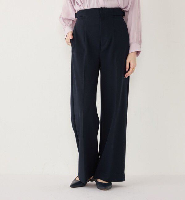 SHIPS Colors 「SHIPS Colors:〈手洗い可能/セットアップ対応可〉ストレッチ ジョーゼット ワイドパンツ」|その他|