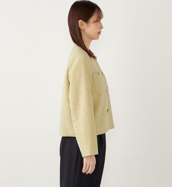 SHIPS Colors 「SHIPS Colors:ツイードライク クロップド ジャケット 2◇」|ノーカラージャケット|