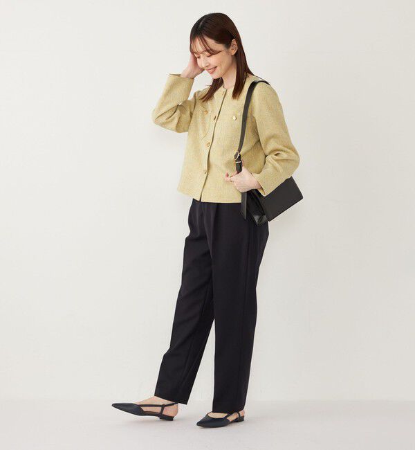 SHIPS Colors 「SHIPS Colors:ツイードライク クロップド ジャケット 2◇」|ノーカラージャケット|