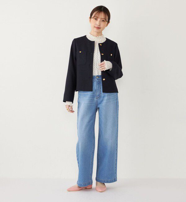 SHIPS Colors 「SHIPS Colors:ツイードライク クロップド ジャケット 2◇」|ノーカラージャケット|