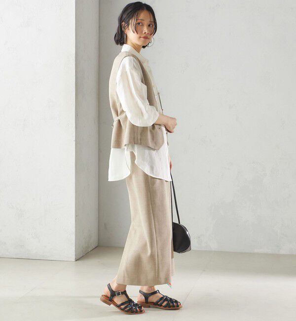 SHIPS for women「〈手洗い可能〉Asami 麻調合繊 ショート ジレ」|ベスト・ジレ|