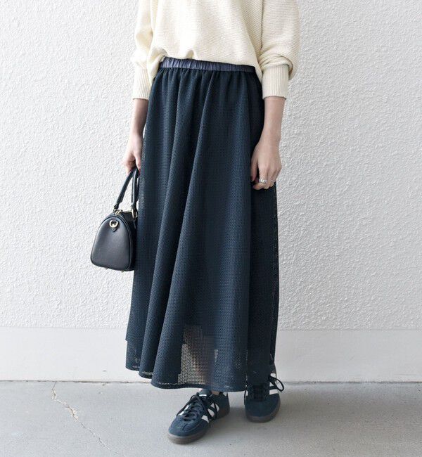 SHIPS any「SHIPS any:〈手洗い可能〉メッシュ サーキュラー スカート」|スカート|