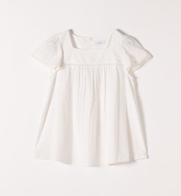 SHIPS any「SHIPS any:〈洗濯機可能〉エンブロイダリー シャンブレー フレア ギャザー ブラウス」|シャツ・ブラウス|