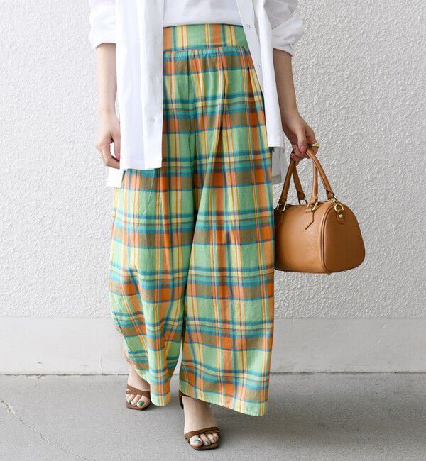 SHIPS any「SHIPS any:〈洗濯機可能〉マドラス チェック タック フレア パンツ」|その他|