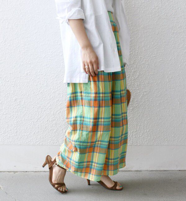 SHIPS any「SHIPS any:〈洗濯機可能〉マドラス チェック タック フレア パンツ」|その他|