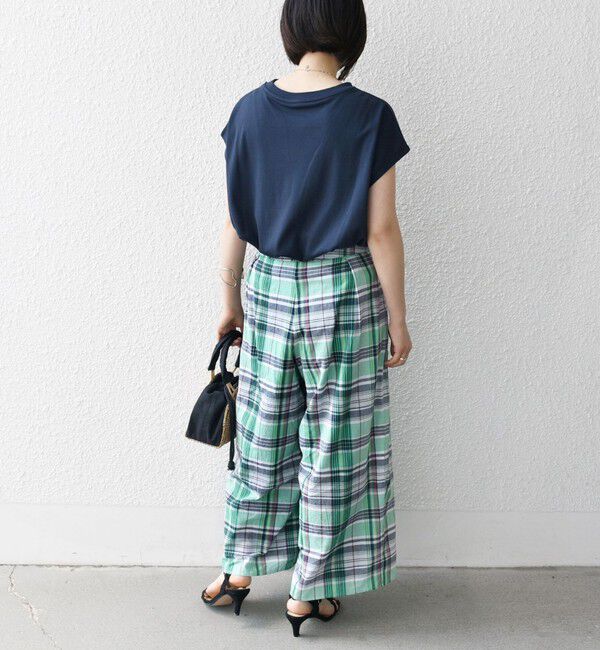 SHIPS any「SHIPS any:〈洗濯機可能〉マドラス チェック タック フレア パンツ」|その他|