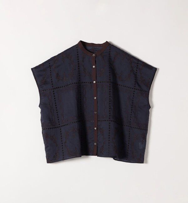 SHIPS any「SHIPS any:〈手洗い可能〉エンブロイダリー レース シアー フレンチスリーブ シャツ」|シャツ・ブラウス|