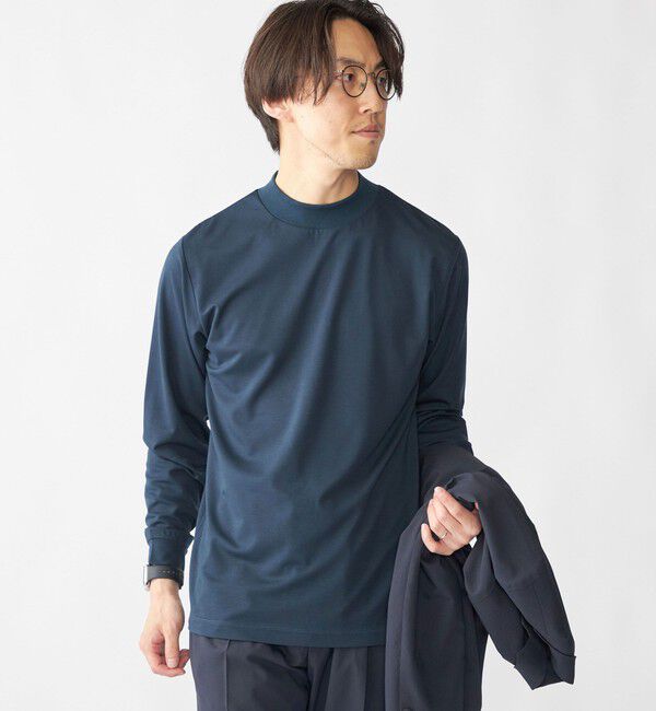 SHIPS「【WEB限定】SHIPS: ポンチ モックネック ロングスリーブ Tシャツ」|Tシャツ・カットソー|