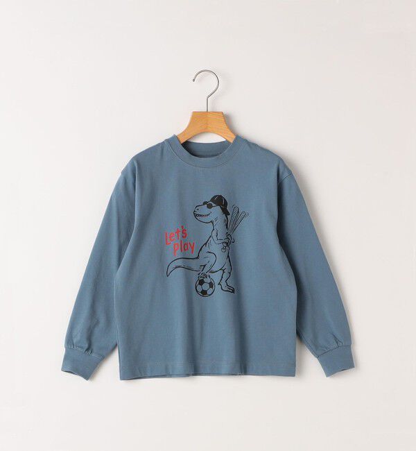SHIPS KIDS「【SHIPS KIDS別注】ARCH＆LINE:80～90cm / ダイナソー ロングスリーブ Tシャツ」|Tシャツ・カットソー|ロイヤルブルー