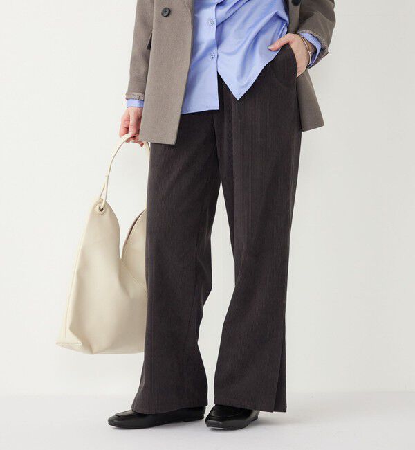 SHIPS Colors 「SHIPS Colors:〈手洗い可能〉カット コーデュロイ ゴム パンツ◇」|その他|ダークグレー