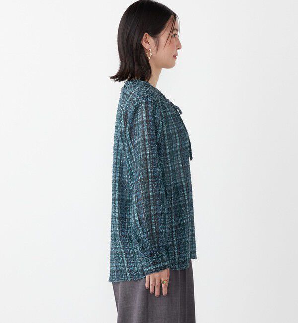 SHIPS Colors 「SHIPS Colors:〈手洗い可能〉カット ジャカード チェック ブラウス」|シャツ・ブラウス|