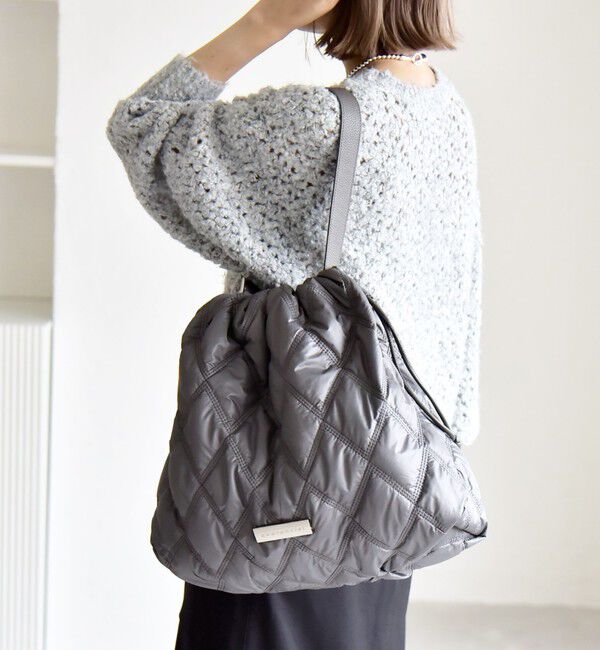 quaranciel「quaranciel: キルティング ワンハンドル ドロスト トート バッグ（A4対応）」|トートバッグ|チャコールグレー