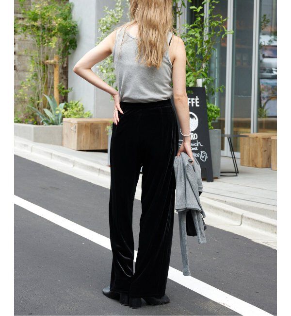 OUTDOOR PRODUCTS Usual Things「刺繍ベロアフレアパンツ」|スラックス|