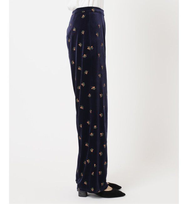 OUTDOOR PRODUCTS Usual Things「刺繍ベロアフレアパンツ」|スラックス|