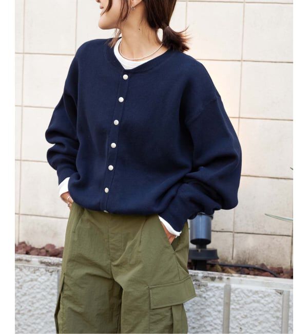 OUTDOOR PRODUCTS Usual Things「スウェットライクニットカーデ」|ニット・セーター|ネイビー