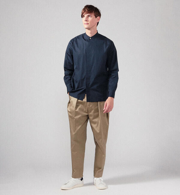 CABaN「CABaN コットンタイプライター バンドカラーシャツ」|シャツ・ブラウス|