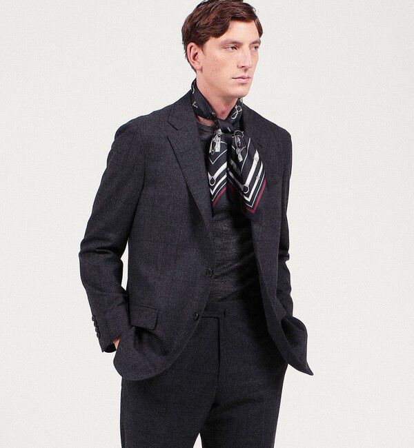 TOMORROWLAND MENS「Super130'sミルドサージ シングルブレステッド2Bジャケット Drago Swing」|テーラードジャケット|