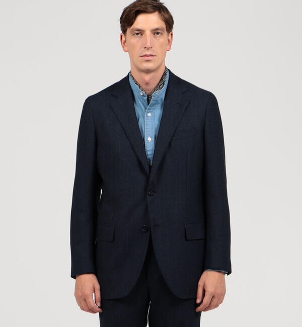 TOMORROWLAND MENS「Super130'sミルドサージ シングルブレステッド2Bジャケット Drago Swing」|テーラードジャケット|