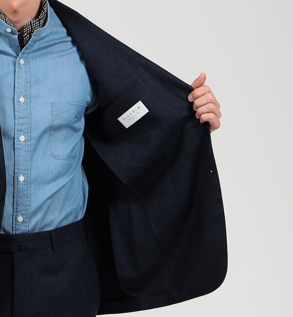 TOMORROWLAND MENS「Super130'sミルドサージ シングルブレステッド2Bジャケット Drago Swing」|テーラードジャケット|