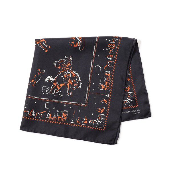 TOMORROWLAND GOODS「TOMORROWLAND アニマルモチーフ スカーフ」|バンダナ・スカーフ|18 ブラック系