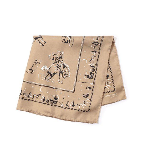 TOMORROWLAND GOODS「TOMORROWLAND アニマルモチーフ スカーフ」|バンダナ・スカーフ|44 ベージュ系