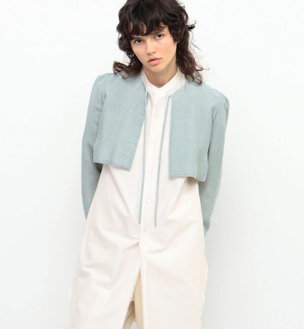BACCA「レーヨンキュプラ ベルベットボレロカーディガン」|カーディガン|