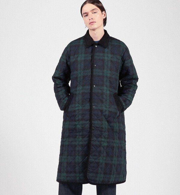 TOMORROWLAND BUYING WEAR「LAVENHAM CHANTRY BLACKWATCH キルティングコート」|ステンカラーコート|