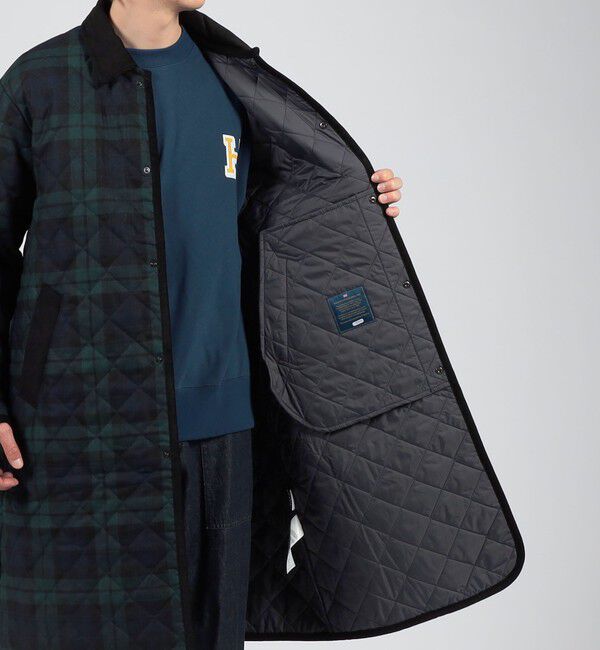 TOMORROWLAND BUYING WEAR「LAVENHAM CHANTRY BLACKWATCH キルティングコート」|ステンカラーコート|