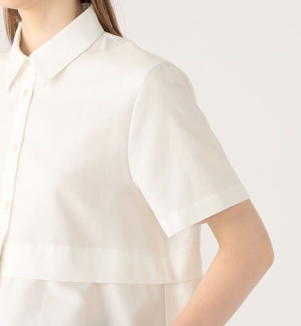 CABaN「タイプライターダブルクロス アシンメトリックフリルシャツ」|シャツ・ブラウス|