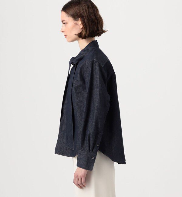MACPHEE「リアクティブデニム ボウタイブラウス」|シャツ・ブラウス|