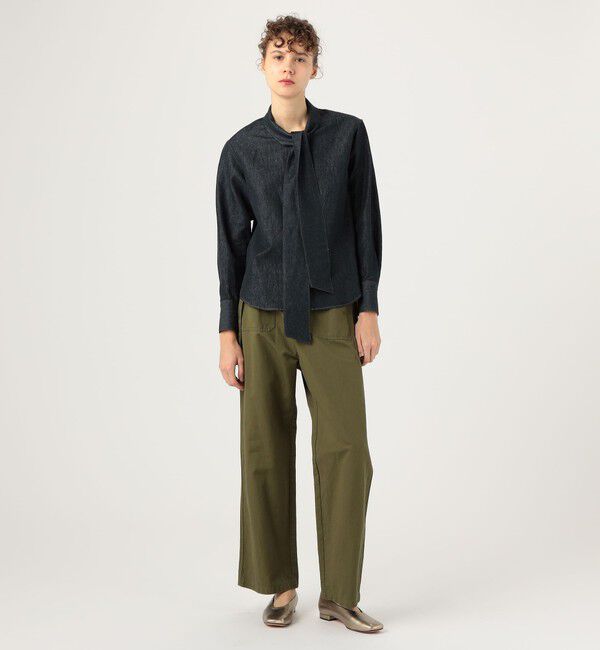 MACPHEE「リアクティブデニム ボウタイブラウス」|シャツ・ブラウス|